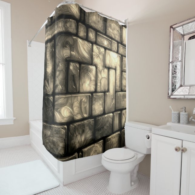 Cortina Para Box Artsy Brick Design (In Situ)
