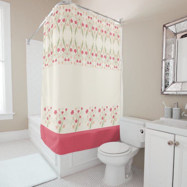 Cortina Para Box Artsy Floral Acentuado Decor Bath (In Situ)