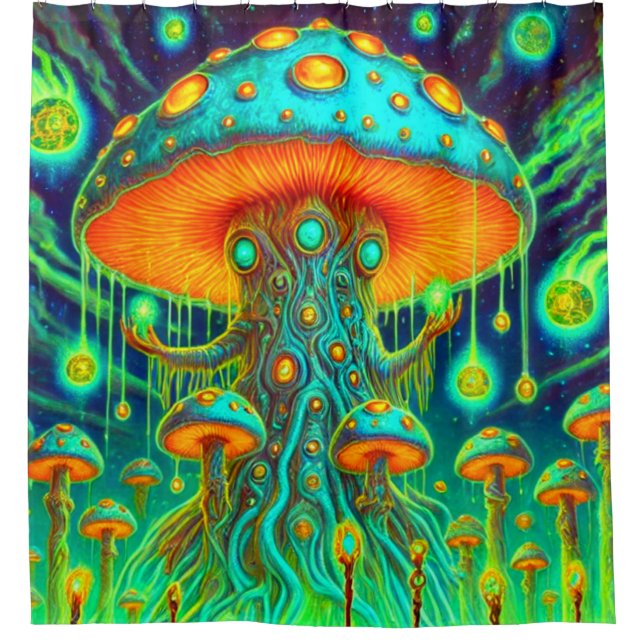 Cortina Para Box Artsy Mushroom Design (Frente)