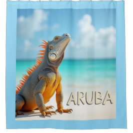 Cortina Para Box Aruba belo lagarto apreciando a praia