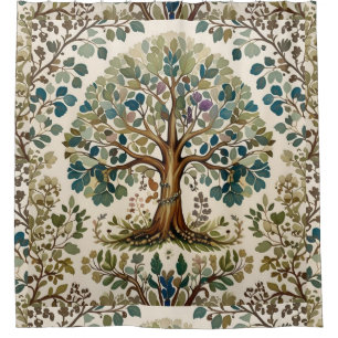Cortina Para Box Árvore da Vida de William Morris Vintage Pré-Rafae