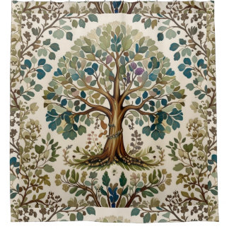 Cortina Para Box Árvore da Vida de William Morris Vintage Pré-Rafae