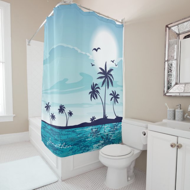 Cortina Para Box Árvore Tropical Personalizada (In Situ)