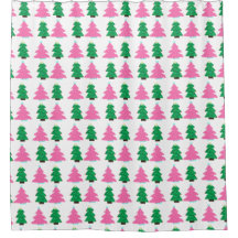 Árvores de Natal Verdes e Rosa