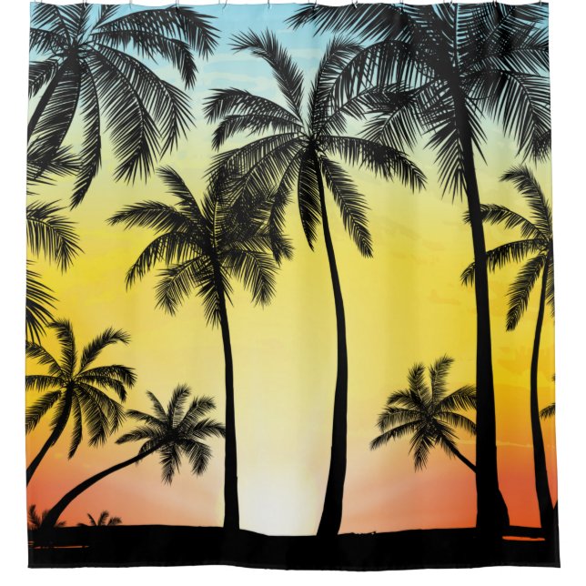 Cortina Para Box Árvores tropicais de verão (Frente)