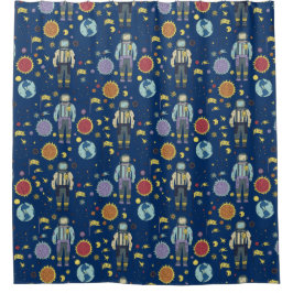 Cortina Para Box Astrounaut Space Man Colorful