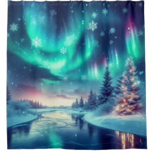 Cortina Para Box aurora borealis/Natal/Inverno