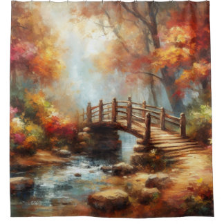 Cortina Para Box "Autumn Bridge Over Serene Stream"