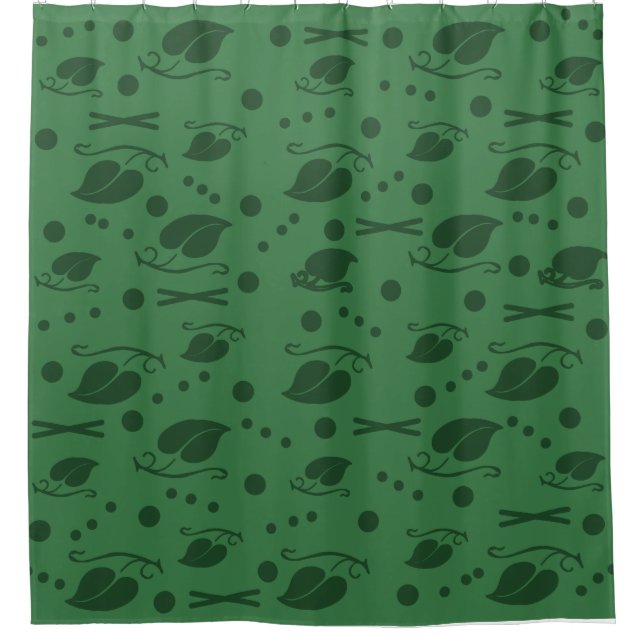 Cortina Para Box Autumn Deixa Padrão Verde Escuro (Frente)