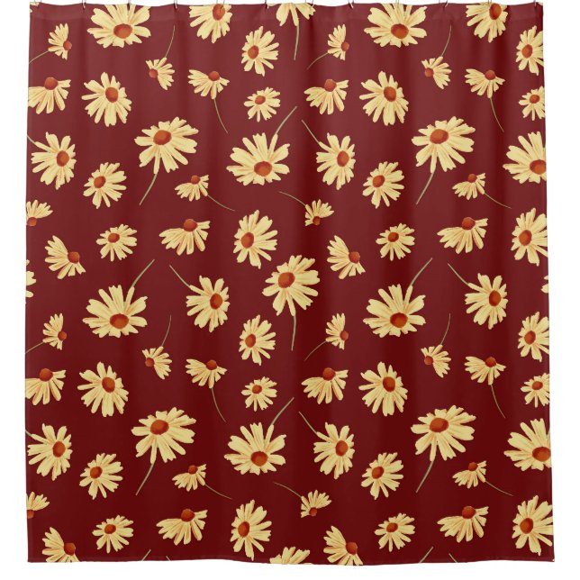 Cortina Para Box Autumn Sunflower: Maroon Seamless Design (Frente)