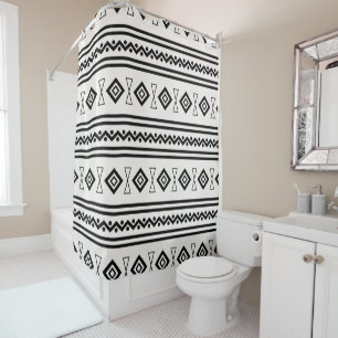 Cortina Para Box Aztec Preto E Branco