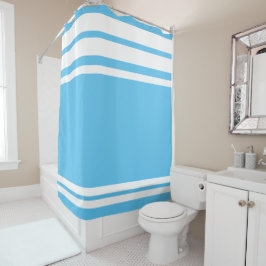 Cortina Para Box Azul Céu: Linhas Modernas em Branco