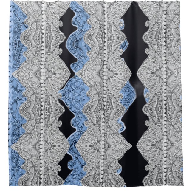 Cortina Para Box Azul Cinza Bonito  (Frente)
