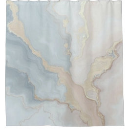 Cortina Para Box Azul Cinzento Bege Creme Abstrato Leve e Empolado