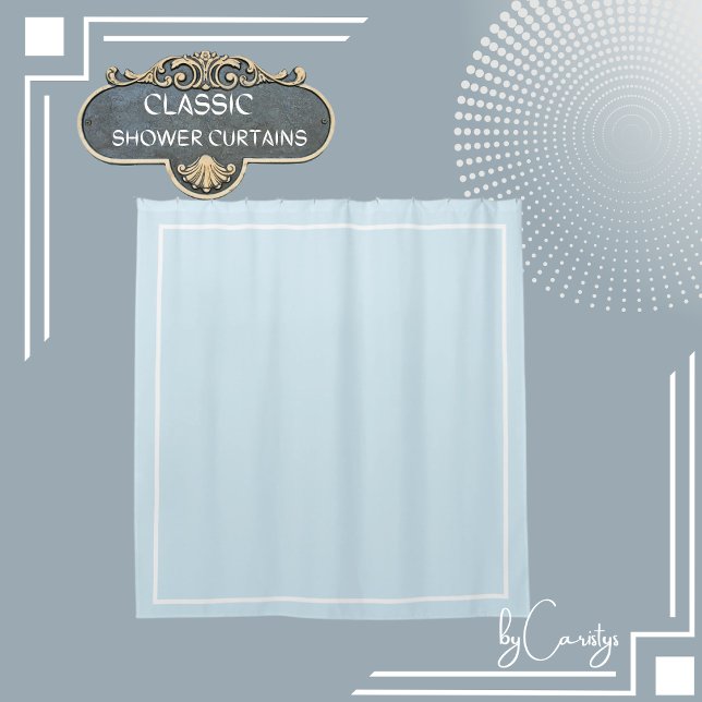 Cortina Para Box Azul-claro com borda branca (Criador carregado)