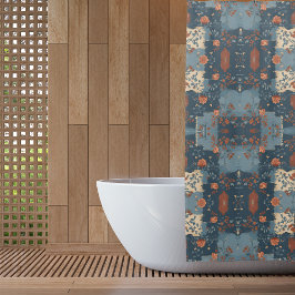 Cortina Para Box Azul Country Rust Rustic Fazenda