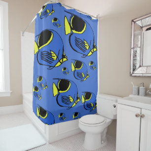 Cortina Para Box Azul e Amarelo