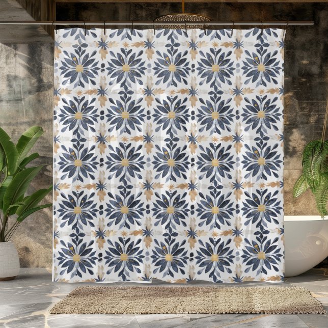 Cortina Para Box Azul e Dourado (Criador carregado)