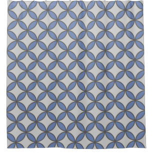 Cortina Para Box Azul francês e teste padrão de sobreposição