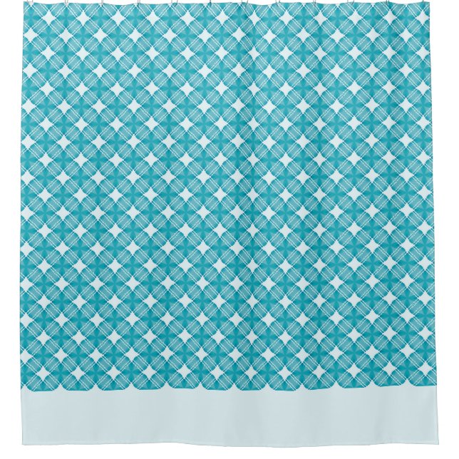 Cortina Para Box Azul-gingham e branco (Frente)