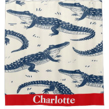 Azul Marinho & Vermelho Crocodilos fofos 