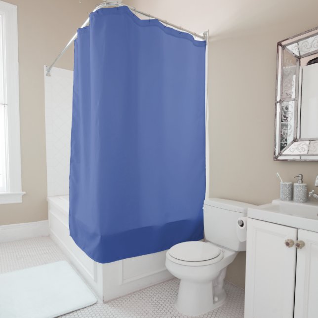 Cortina Para Box Azul Médio: Cor Sólida Uniforme (In Situ)