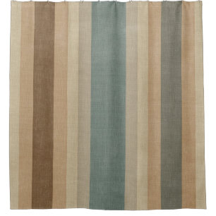 Cortina Para Box Azul Suave Creme Marrom Pêssego Listra de Casa de