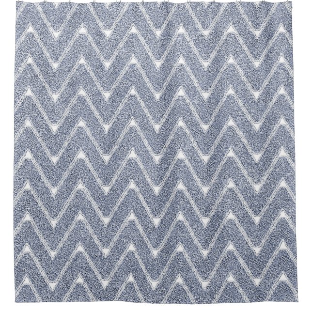 Cortina Para Box Azul Xadrez de Jeans Empoeirado (Frente)