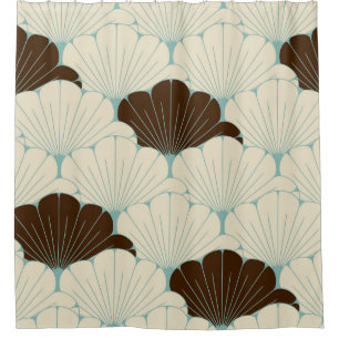 Cortina Para Box Azulejo de Folhagem Azul do Estilo Japonês