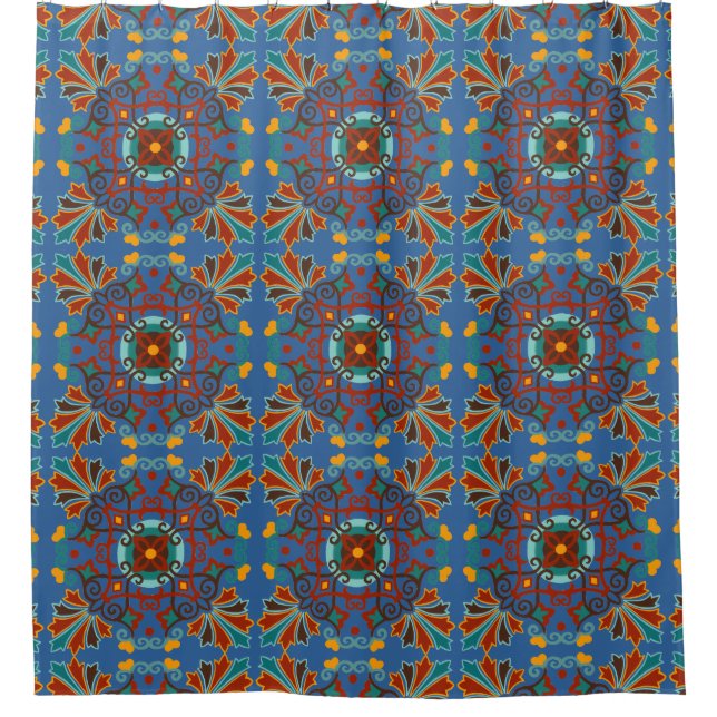 Cortina Para Box Azulejo Talavera (Frente)