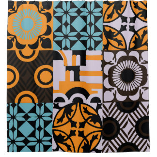 Cortina Para Box Azulejos de vindima: detalhes decorativos complexo