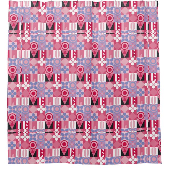 Cortina Para Box azulejos geométricos (Frente)