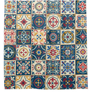 Cortina Para Box Azulejos marroquinos coloridos, um padrão perfeito