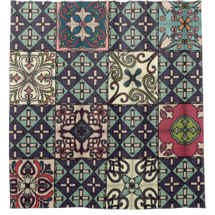 Cortina Para Box Azulejos Portugueses: Estilo Talavera Invisível