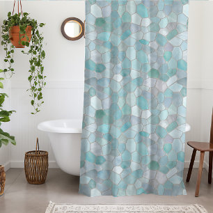 Cortina Para Box Azure Verdigris Mosaico