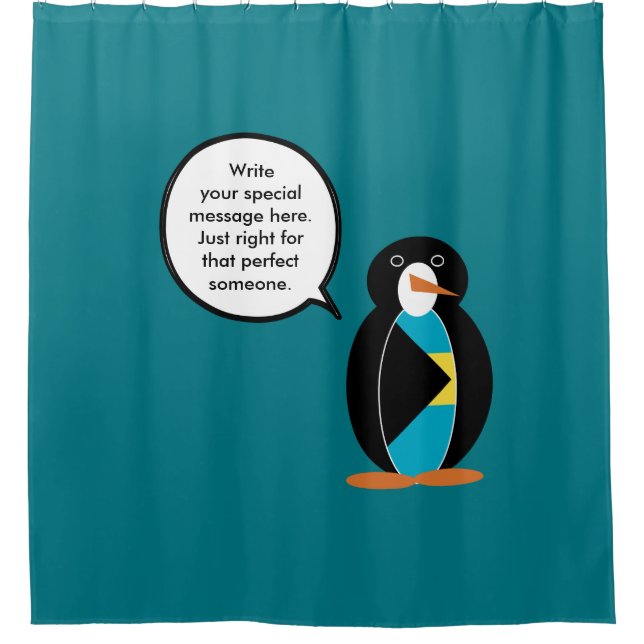 Cortina Para Box Bahamas Ms Penguin Falante  (Frente)
