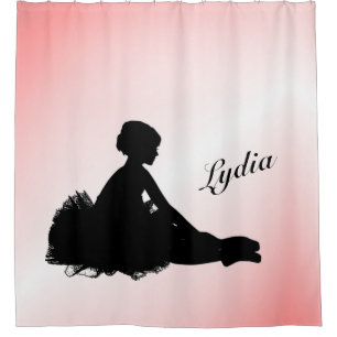 Cortina Para Box Bailarina Cansada Personalizada c/ Nome Rosa