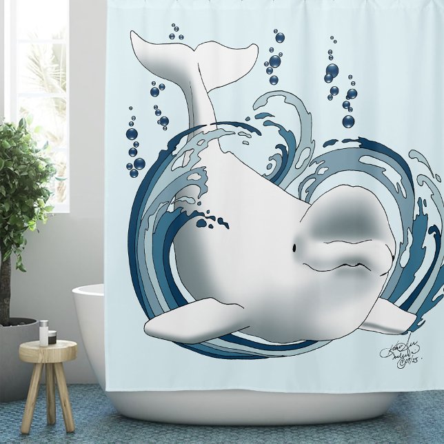 Cortina Para Box Baleia Beluga Azul (Criador carregado)
