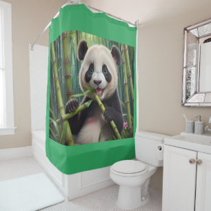 Cortina Para Box Bamboo Comendo Panda Bonito