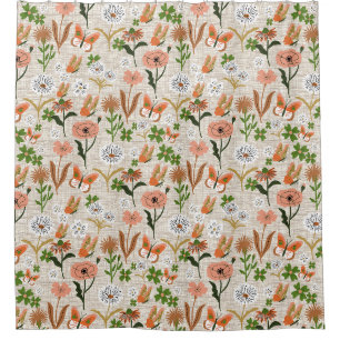 Cortina Para Box Bamboo Floral Daisy Shamrocks Farmhouse
