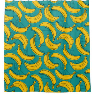 Cortina Para Box Banana Amarela: Vintagem de Contorno Preta