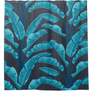 Cortina Para Box Banana Leaves: Padrão Tropical Vintage.