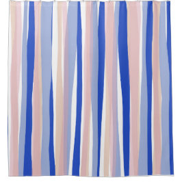 Cortina Para Box Bandas cor-de-rosa azul-praia de Verão