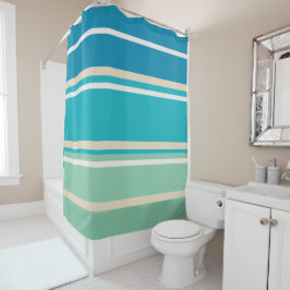 Cortina Para Box Bandas de azul, verde e turquesa