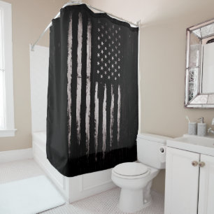 Cortina Para Box Bandeira americana do Grunge branco
