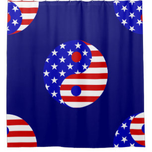 Cortina Para Box bandeira americana patriótica yin yang, estrelas s