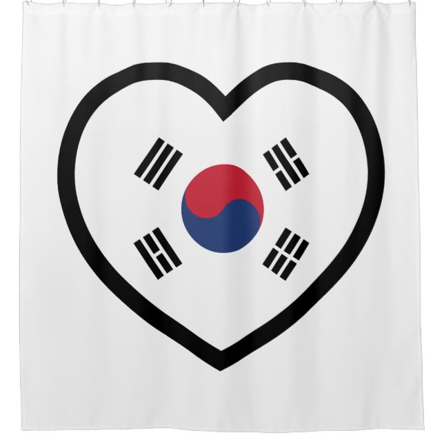 Cortina Para Box Bandeira da Coreia do Sul Coração (Frente)
