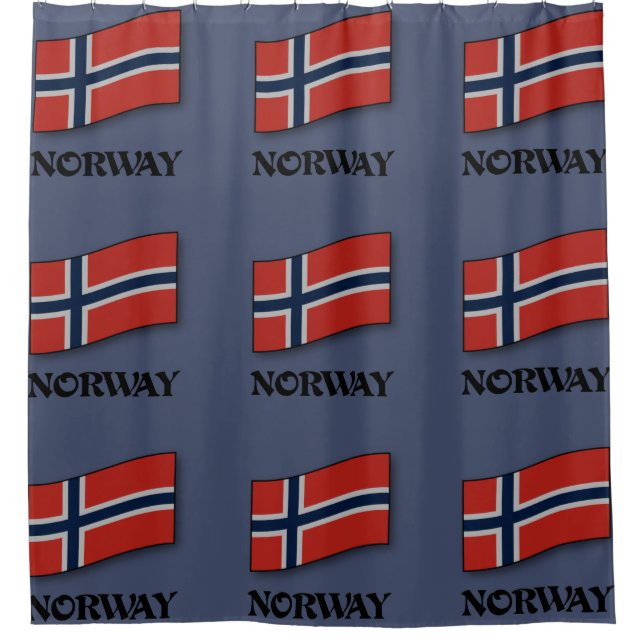 Cortina Para Box Bandeira da Noruega design (Frente)