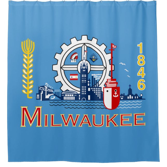 Cortina Para Box Bandeira de Milwaukee (Wisconsin) (Frente)