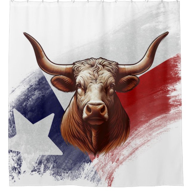 Cortina Para Box Bandeira do Texas e vaca longhorn (Frente)